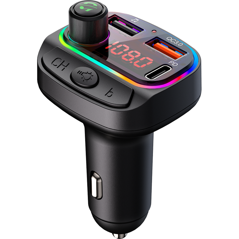Car Charger - Manufacturer 5V 3A Type C Multifunction BT FM Transmitter