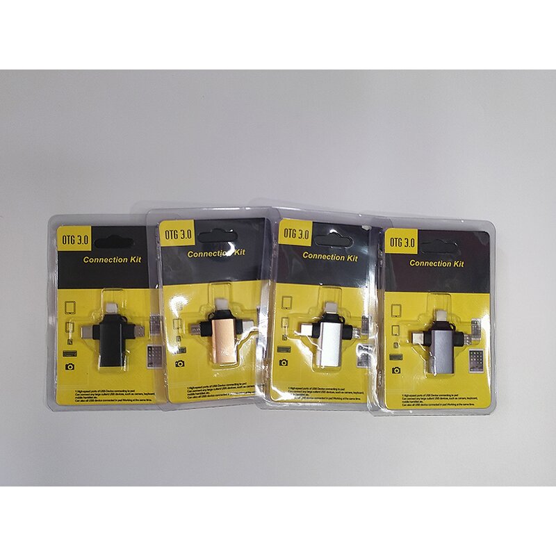 OTG Adapter - Manufacturer Metal 3-in-1 Micro USB Type C 8Pin to USB 3.0 Female