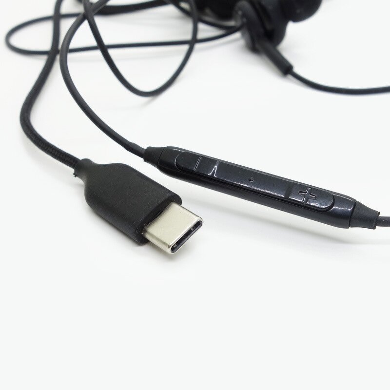 Earphone - Manufacturer Type C In Ear Black Headset for Samsung S20 S24ultra