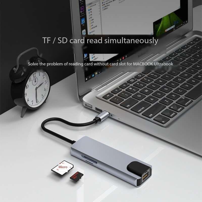 USB-C Hub - Manufacturer 6-in-1 Multiport USB 3.1 with Ethernet 4K30 HDTV PD 100W