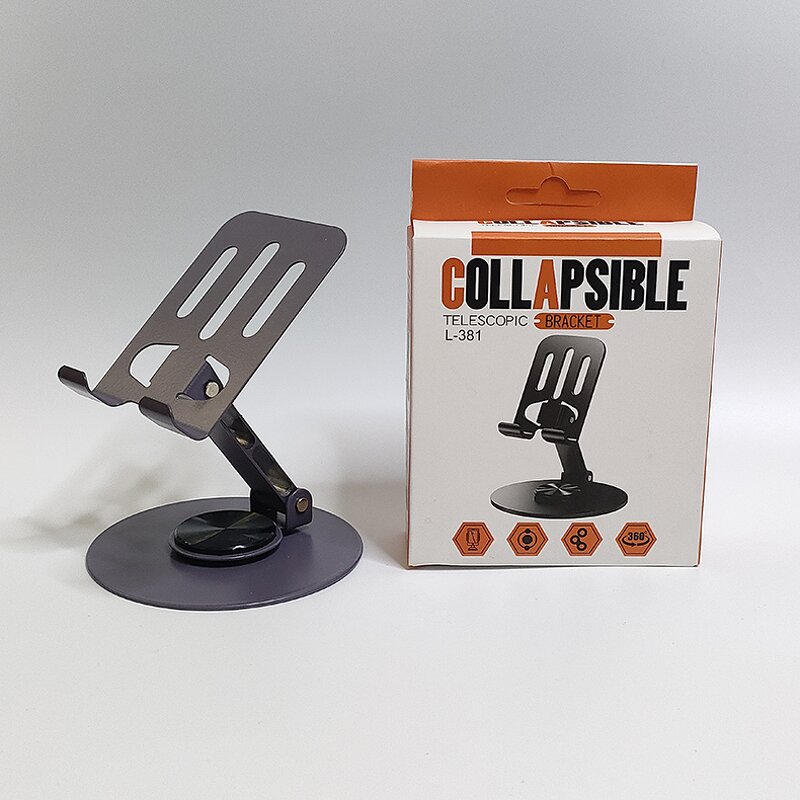 Phone Holder - Manufacturer L381 Metal 360 Degree Rotating Folding Tablet