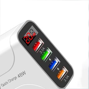 Wall Charger - Manufacturer 4 Ports USB LED Power Digital Display 5V 3.1A