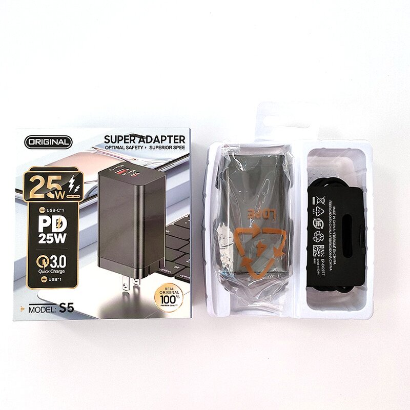 Wall Charger - Manufacturer US EU UK Plug 25W PD USB C QC3.0 Quick Charge