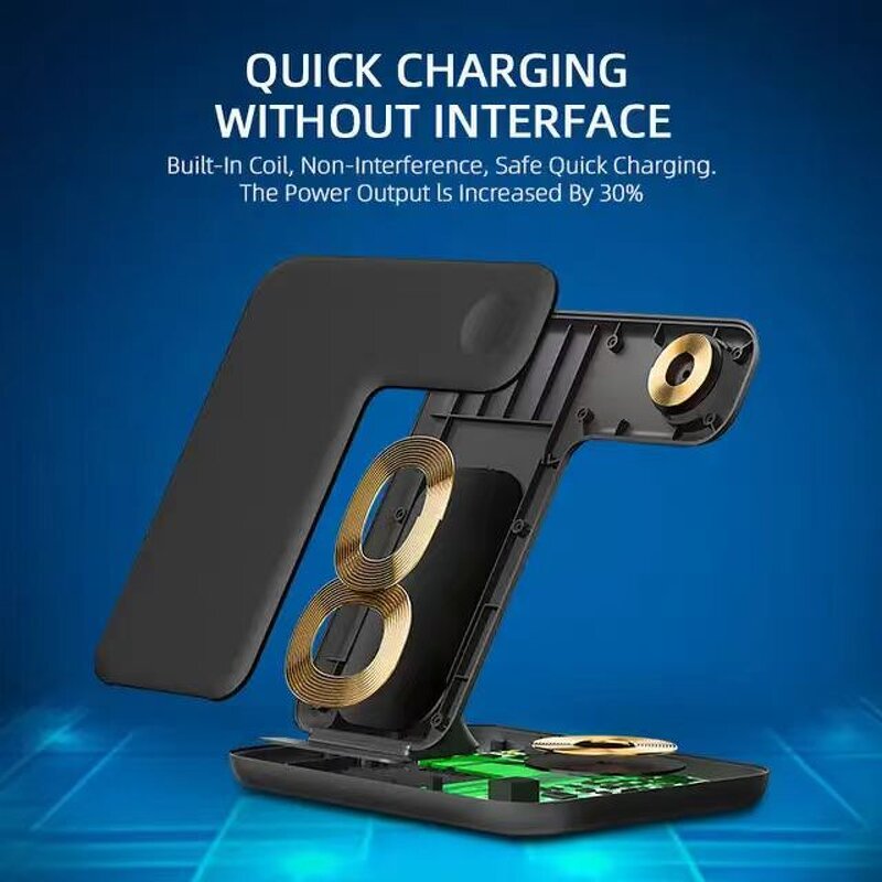 Wireless Charger - Manufacturer 3-in-1 15W Quick Fast Charging Stand Dock