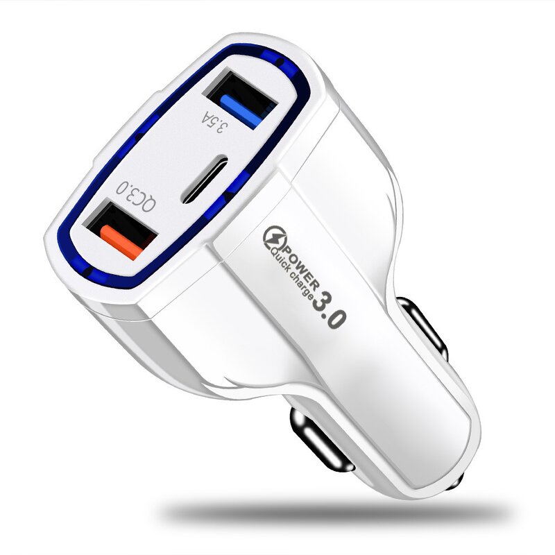 Car Charger - Manufacturer Portable 35W QC3.0 Quick 3 Port USB with Type C Port
