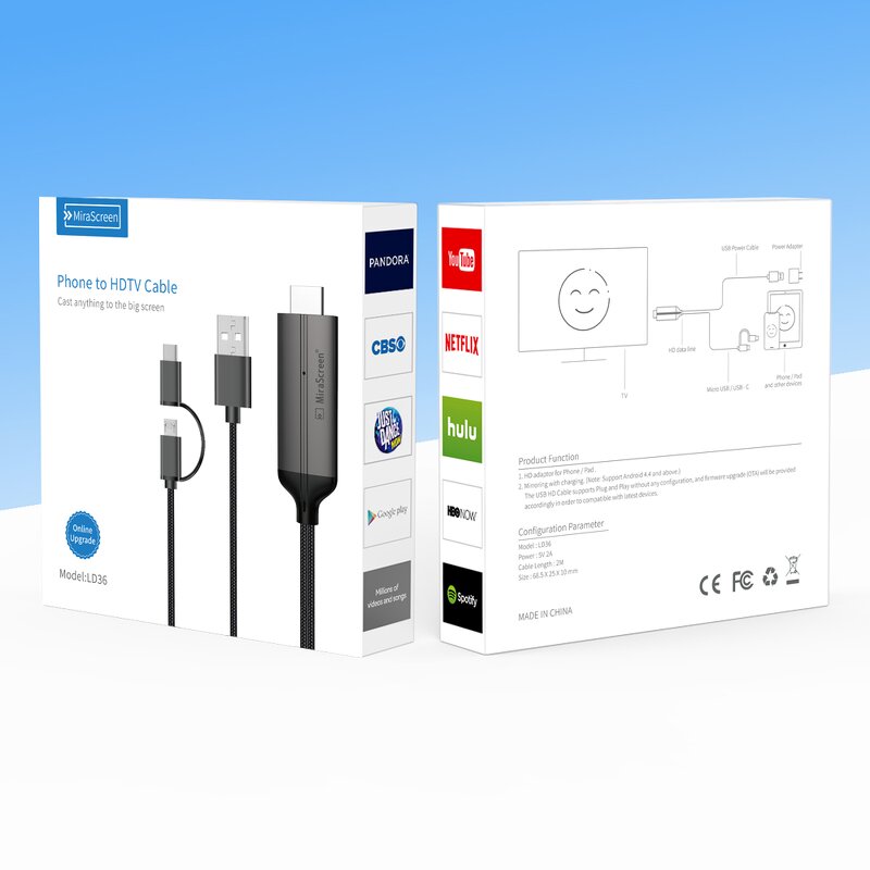 Cable - Manufacturer LD36 2-in-1 USB to HDTV 2m with Wireless Audio