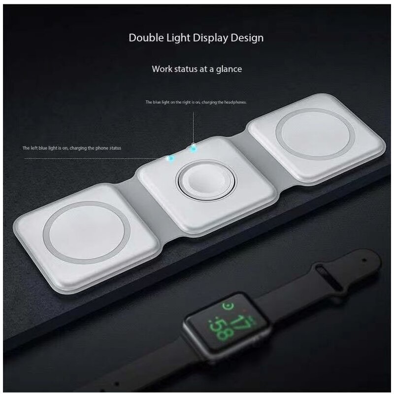Wireless Charger - Manufacturer 3-in-1 15W Foldable Magnetic Fast Charging Pad