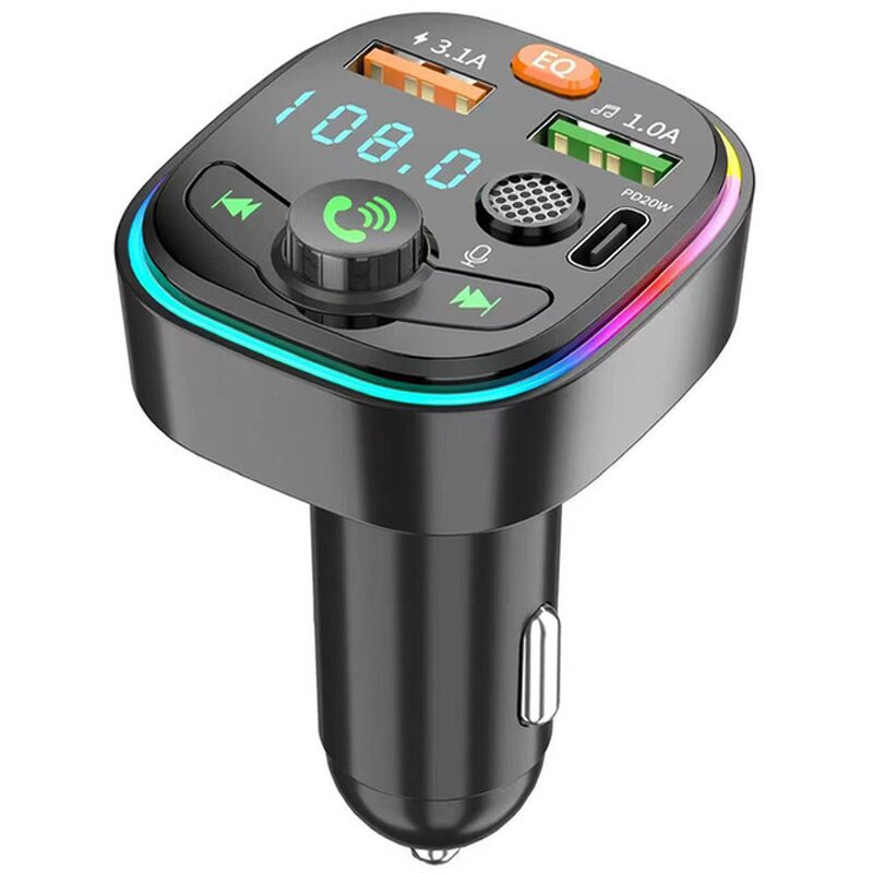 Car Charger - Manufacturer Q6 BT5.3 FM Transmitter MP3 Dual USB Type C 15W