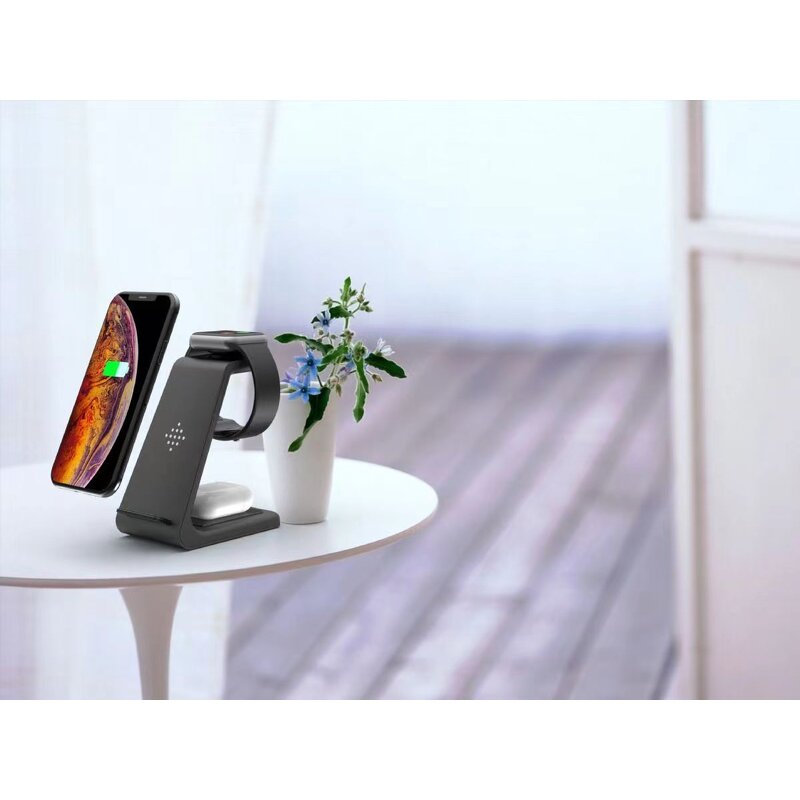 Wireless Charger - Manufacturer T3 3-in-1 15W Quick Fast Charging Portable Desktop