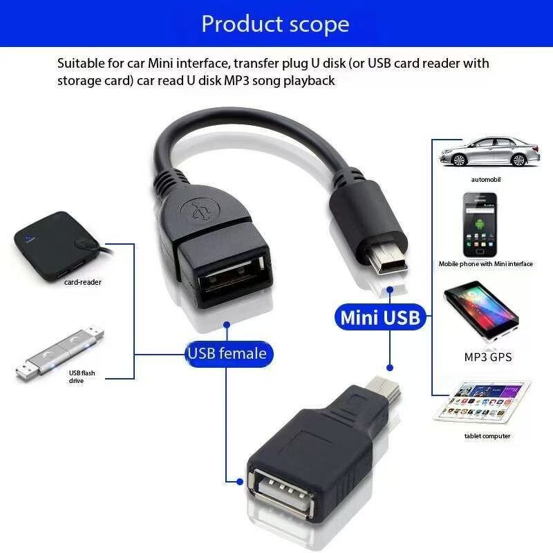 OTG Cable - Manufacturer V3 5pin USB to Android Phones Mini USB for MP3 Tablet