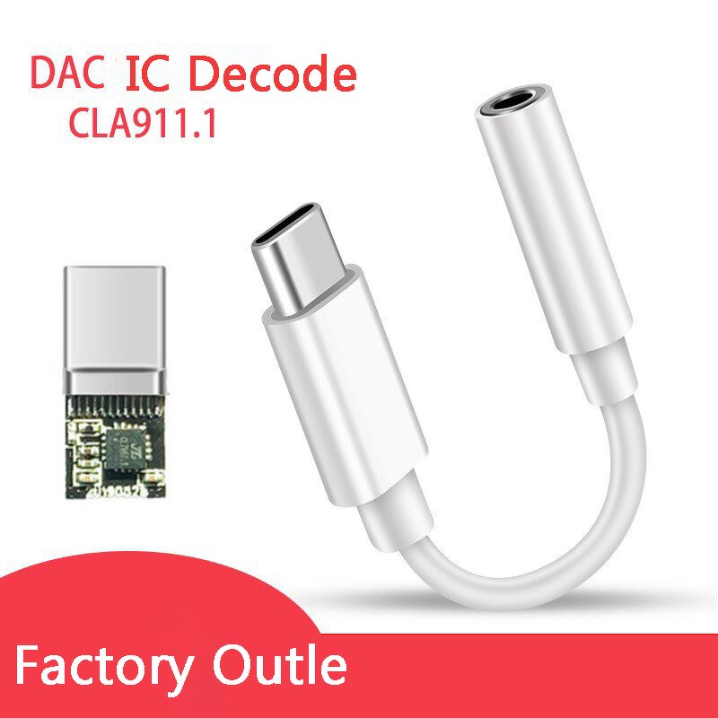 Adapter - Manufacturer Digital 3.5mm Jack Female to Type C Male DAC Chip