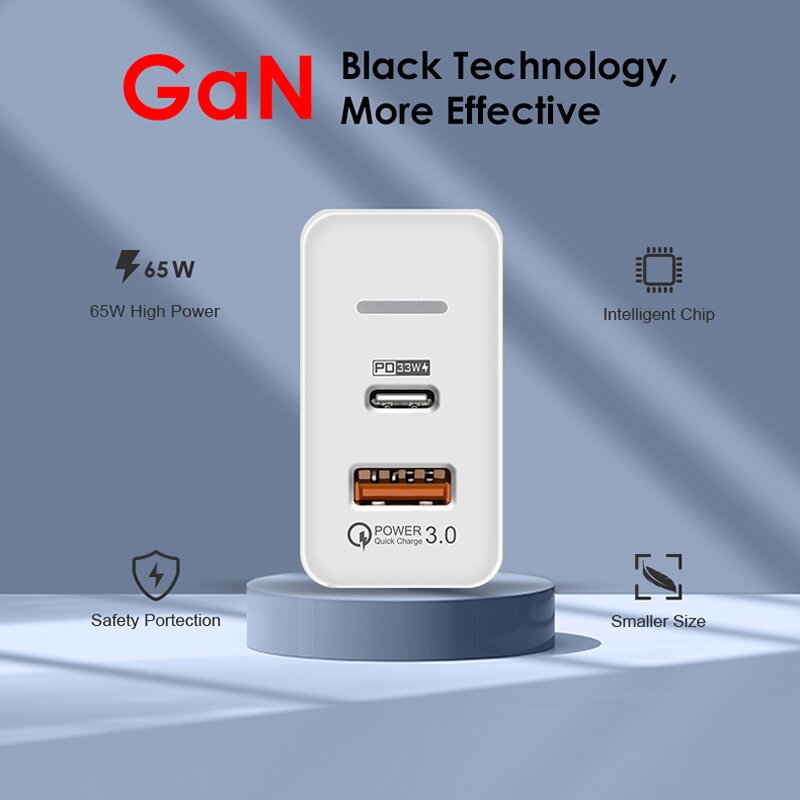 Wall Charger - Manufacturer 20W/48w/65w AU US UK Plug USB&USB-C QC3.0