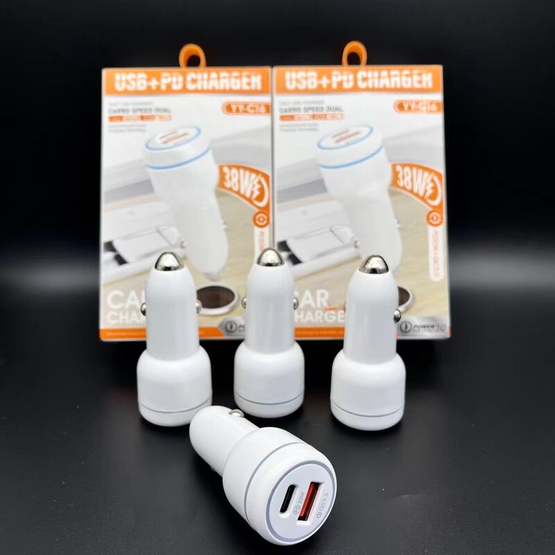 Car Charger - Manufacturer ABS 5V 2.4A 12W Dual USB Type C USB C