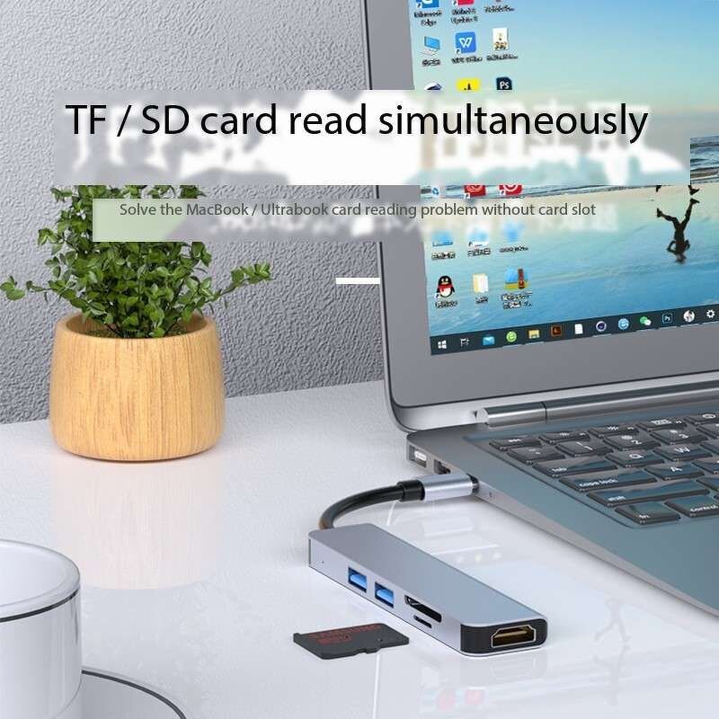 USB Hub - Manufacturer 5-in-1 Multiport 4K HDTV USB 2.0/3.0 SD TF Card Reader