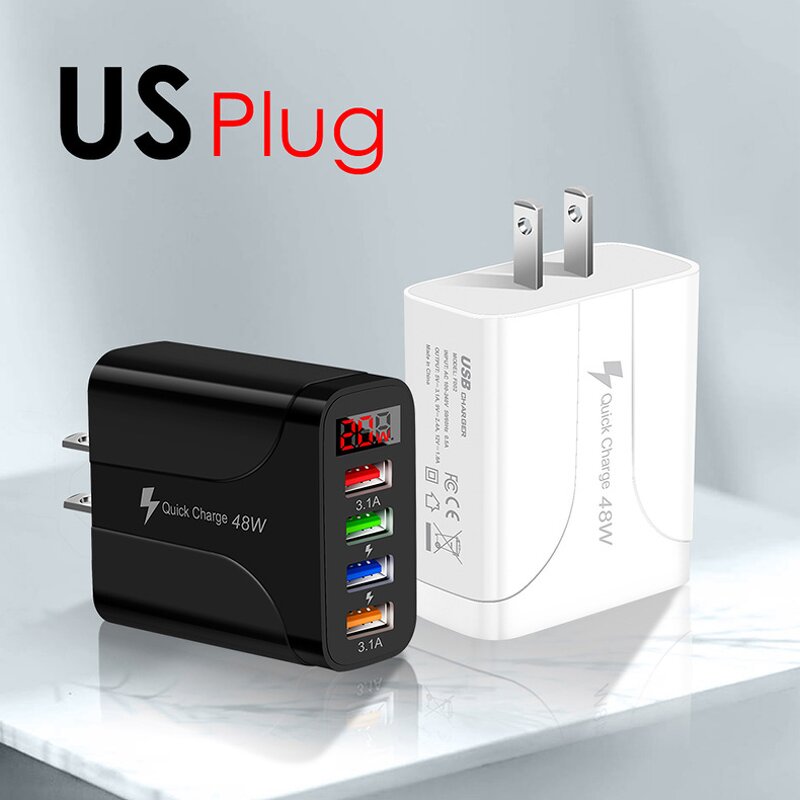 Wall Charger - Manufacturer 4 Ports USB LED Power Digital Display 5V 3.1A