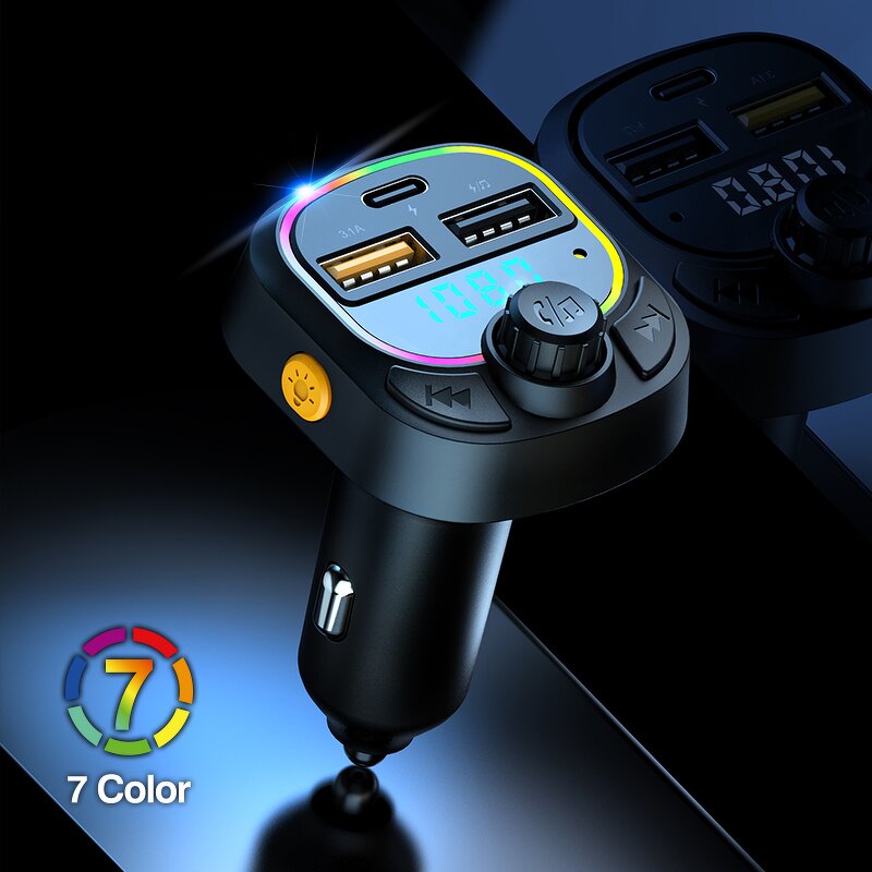 FM Transmitter - Manufacturer BT 5.3 Type-C Dual USB 3.1A LED Backlit MP3 Player