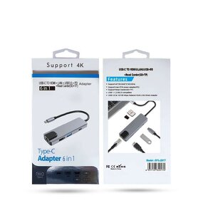 Docking Station - Manufacturer Type C 6-in-1 SD/TF Card Reader Ethernet RJ45