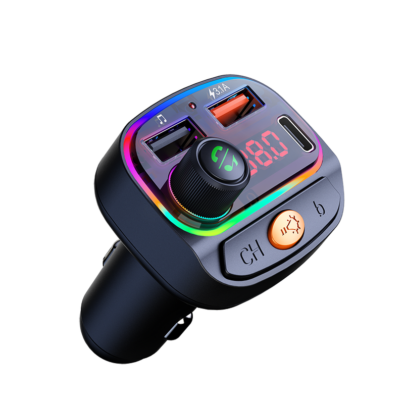 Car Charger - Manufacturer 5V 3A Type C Multifunction BT FM Transmitter