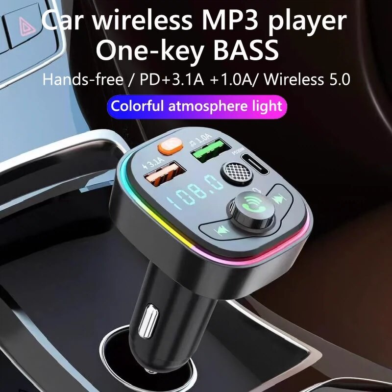 Car Charger - Manufacturer Q6 BT5.3 FM Transmitter MP3 Dual USB Type C 15W