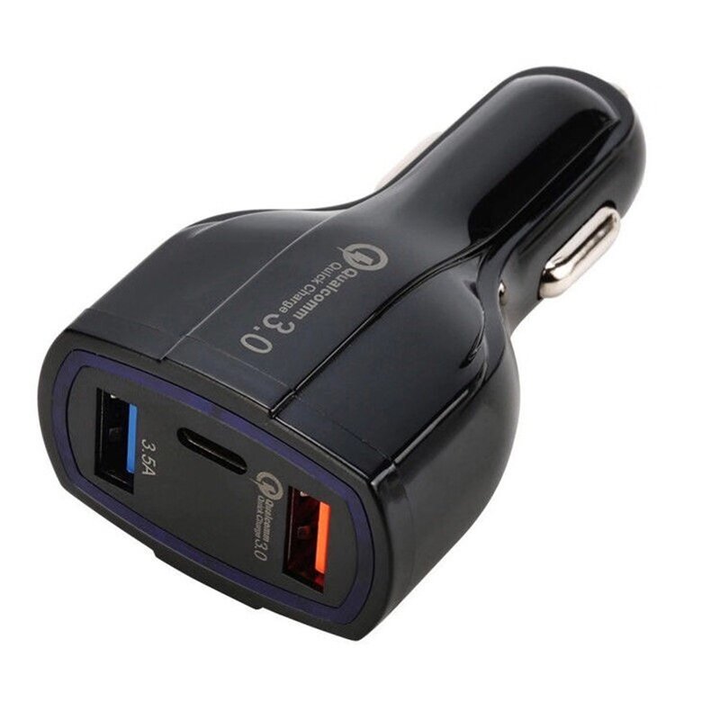 Car Charger - Manufacturer Portable 35W QC3.0 Quick 3 Port USB with Type C Port