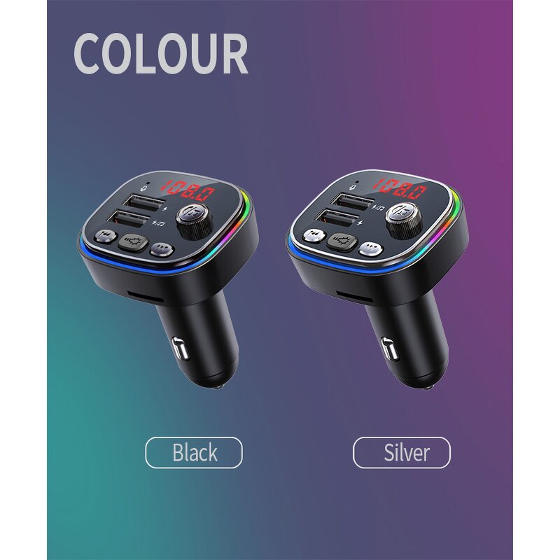 Car MP3 Player - Manufacturer C20 Fast Charging 5V 1A BT 5.0 LED Light FM Transmitter