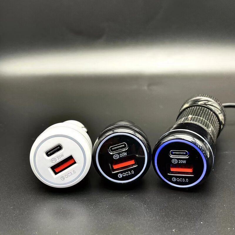 Car Charger - Manufacturer ABS 5V 2.4A 12W Dual USB Type C USB C
