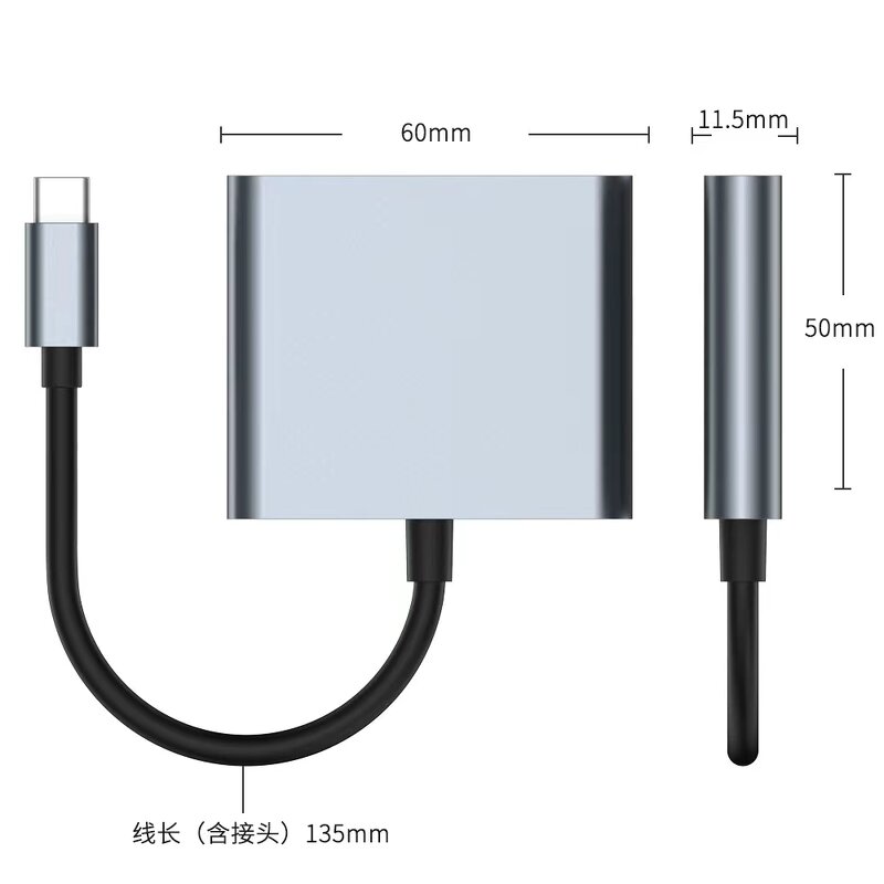 USB Hub - Manufacturer 3-in-1 Type C with HDTV Interface SD Style