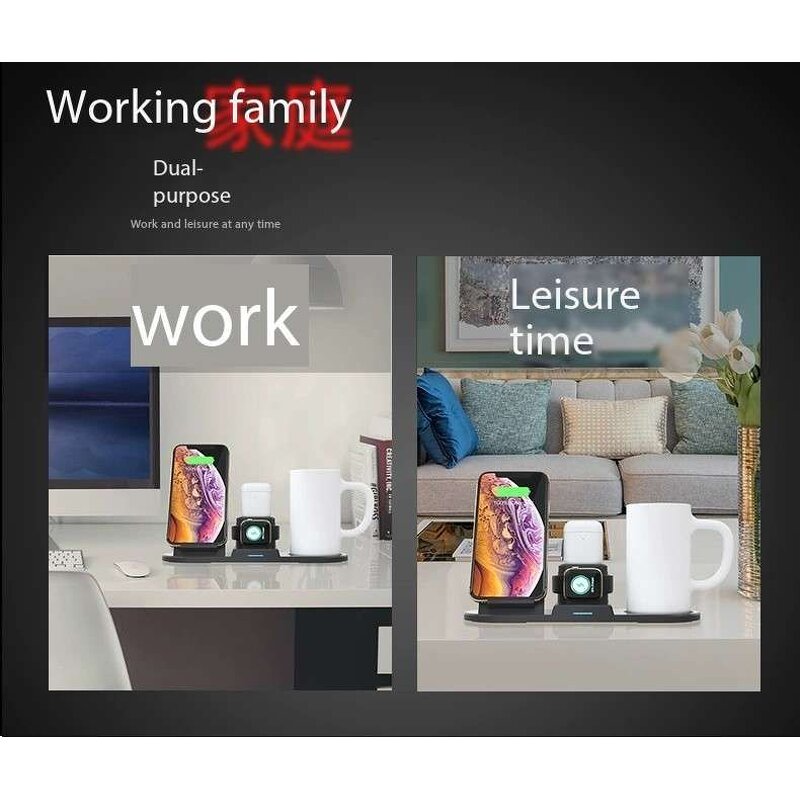 Wireless Charger - Manufacturer 5-in-1 15W Fast Charging ABS Thermos Cup for Phone Watch