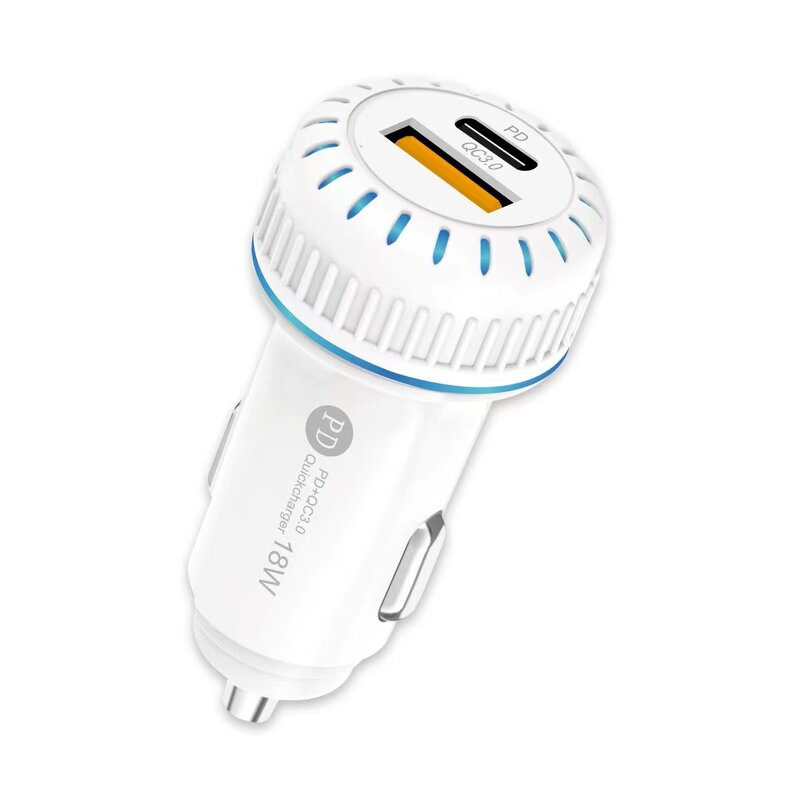 Car Charger - Manufacturer Colorful 12W A+C 5V 2.4A USB Type C 2 Ports