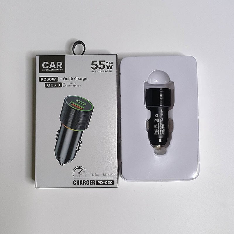 Car Charger - Manufacturer 38W Metal Zinc Alloy Dual Port USB C PD QC3.0 30W 18W