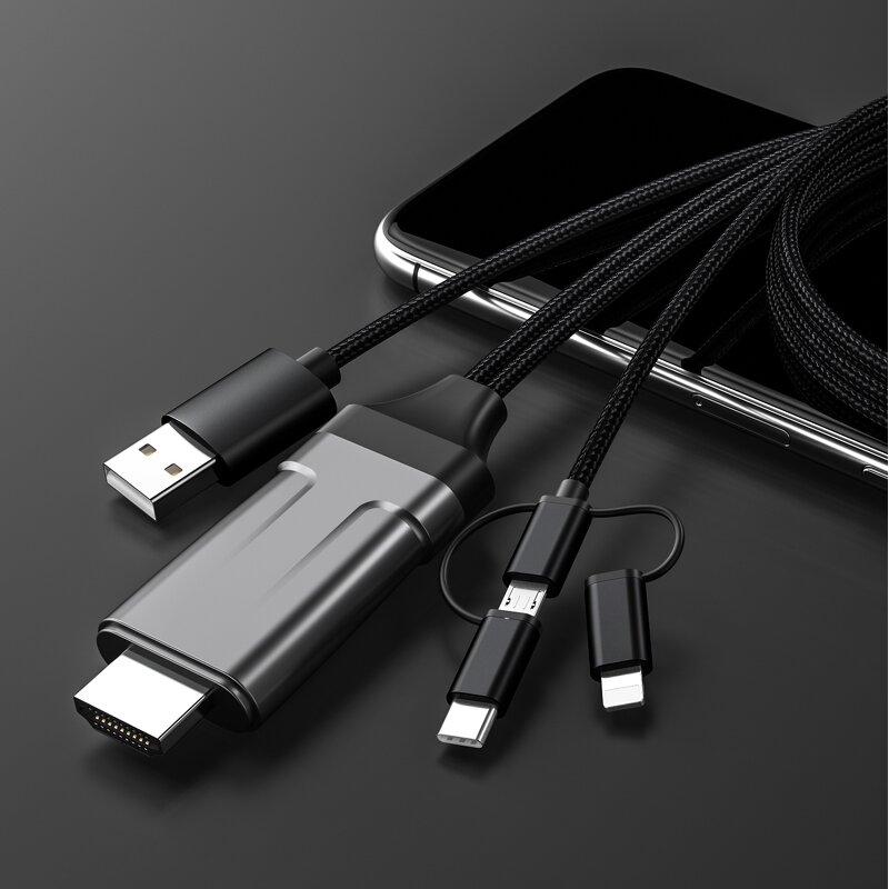 Cable - Manufacturer 3-in-1 USB to HDTV 2m 6FT with Wireless Audio