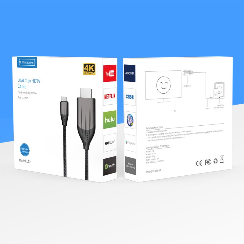 Cable - Manufacturer L12 2m USB 3.1 Type c to HDTV 1080P Converter 4k