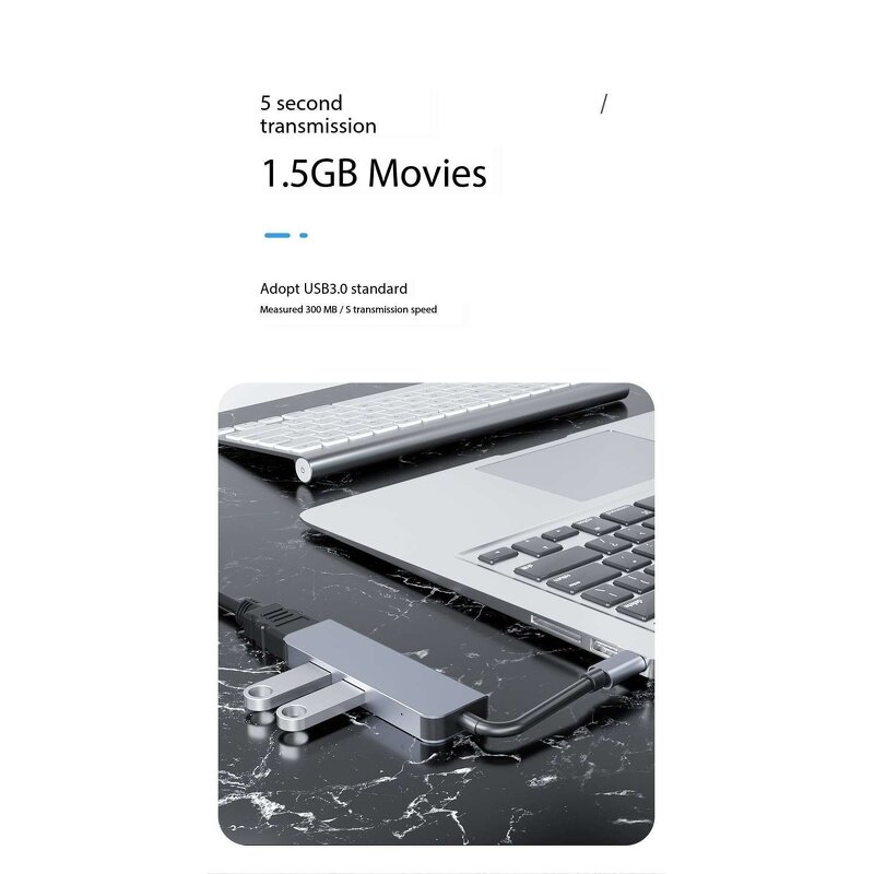 Docking Station - Manufacturer 3-in-1 Type C to 4K HDTV USB3.0 High Speed