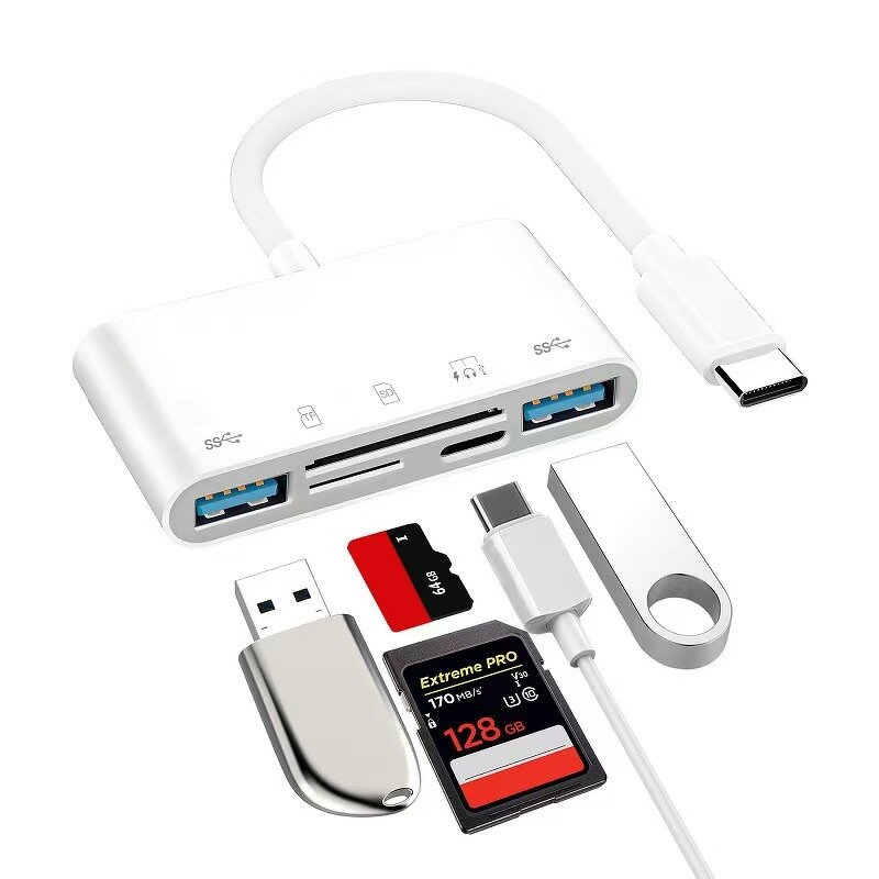 Card Reader - Manufacturer 5-in-1 Type-c to OTG SD TF for iPhone iPad Macbook