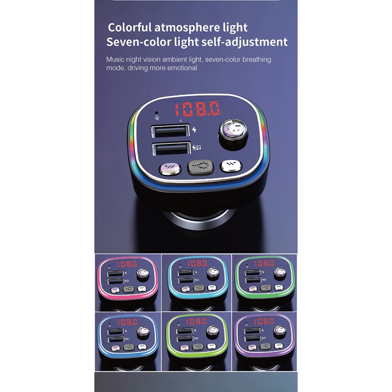 Car MP3 Player - Manufacturer C20 Fast Charging 5V 1A BT 5.0 LED Light FM Transmitter