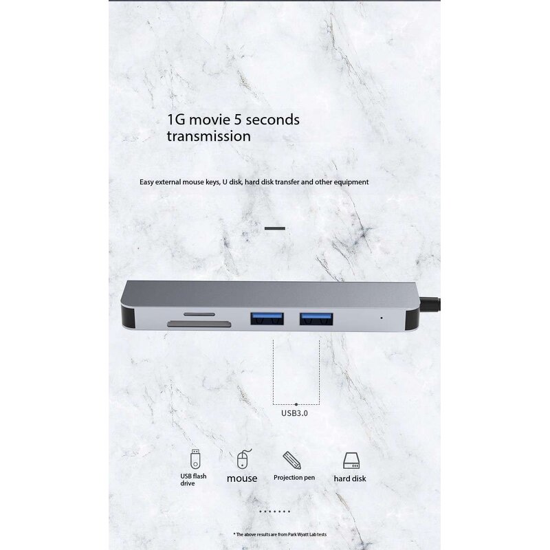USB Hub - Manufacturer 5-in-1 Multiport 4K HDTV USB 2.0/3.0 SD TF Card Reader