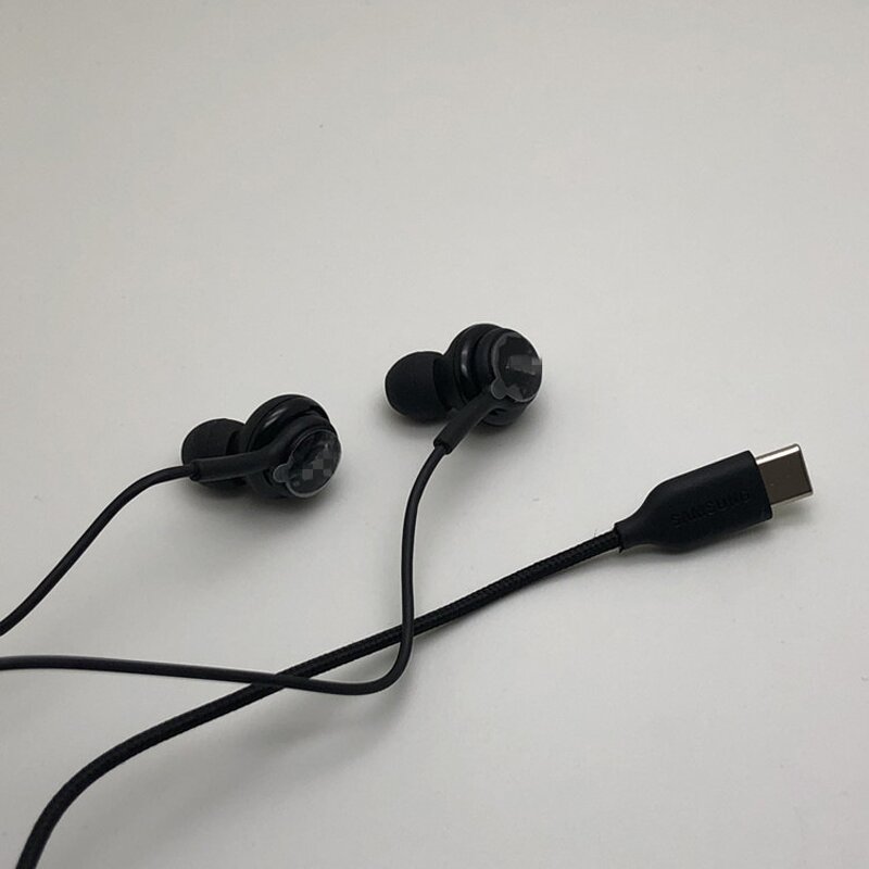 Earphone - Manufacturer Type C In Ear Black Headset for Samsung S20 S24ultra