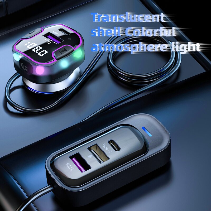 FM Transmitter - Manufacturer BT 5.3 Wireless 5-Port PD 2-Type-C 3-USB 3.1A 15W
