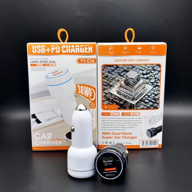 Car Charger - Manufacturer ABS 5V 2.4A 12W Dual USB Type C USB C