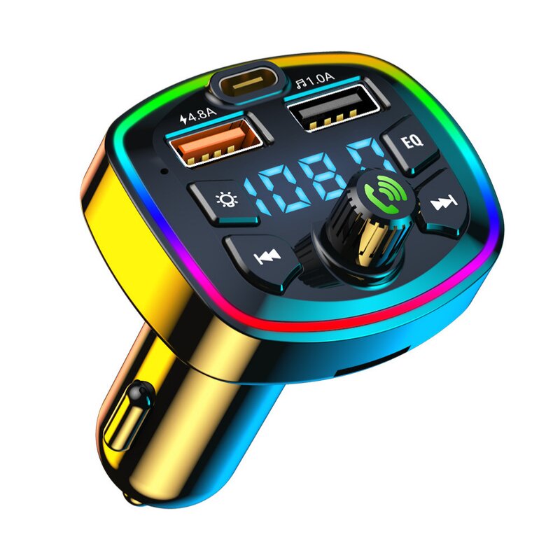 FM Transmitter - Manufacturer Q7 Handsfree Car MP3 Dual USB One Type C