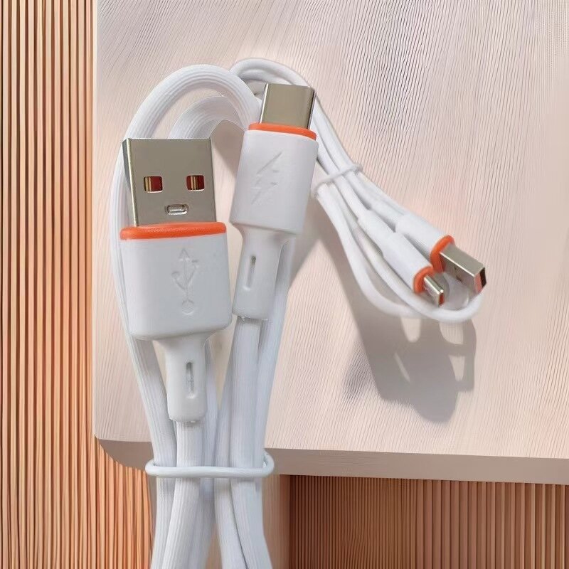 Cable - Manufacturer Orange USB Type c Flat Micro USB Fast Charging for Samsung