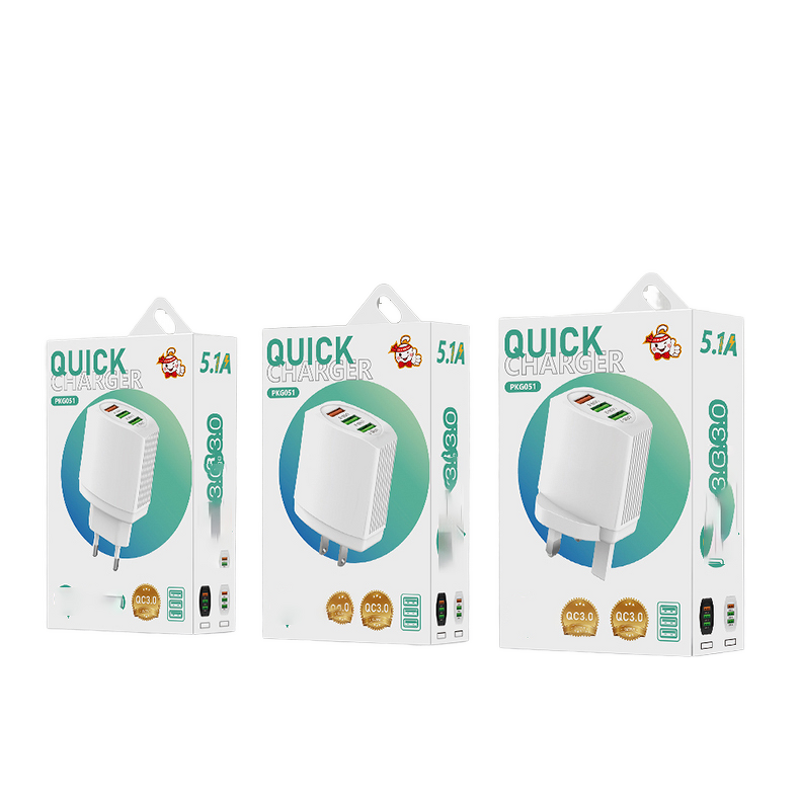 Wall Charger - Manufacturer 3usb Quick Charge 5V 2.4A 3 Ports Travel EU US UK