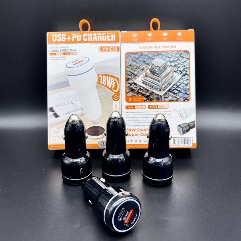 Car Charger - Manufacturer ABS 5V 2.4A 12W Dual USB Type C USB C