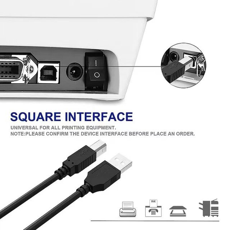 Cable - Manufacturer USB B Cable for Printer USB 2.0 AM to BM for Computer