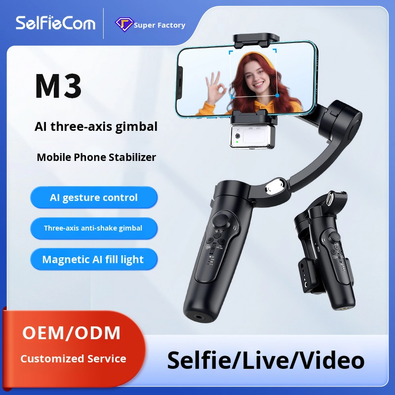 Phone Stabilizer Manufacturer - Kynovation New M3 AI Face Tracking Three- Anti-Shake Gimbal Built-in Selfie Stick for 5.3