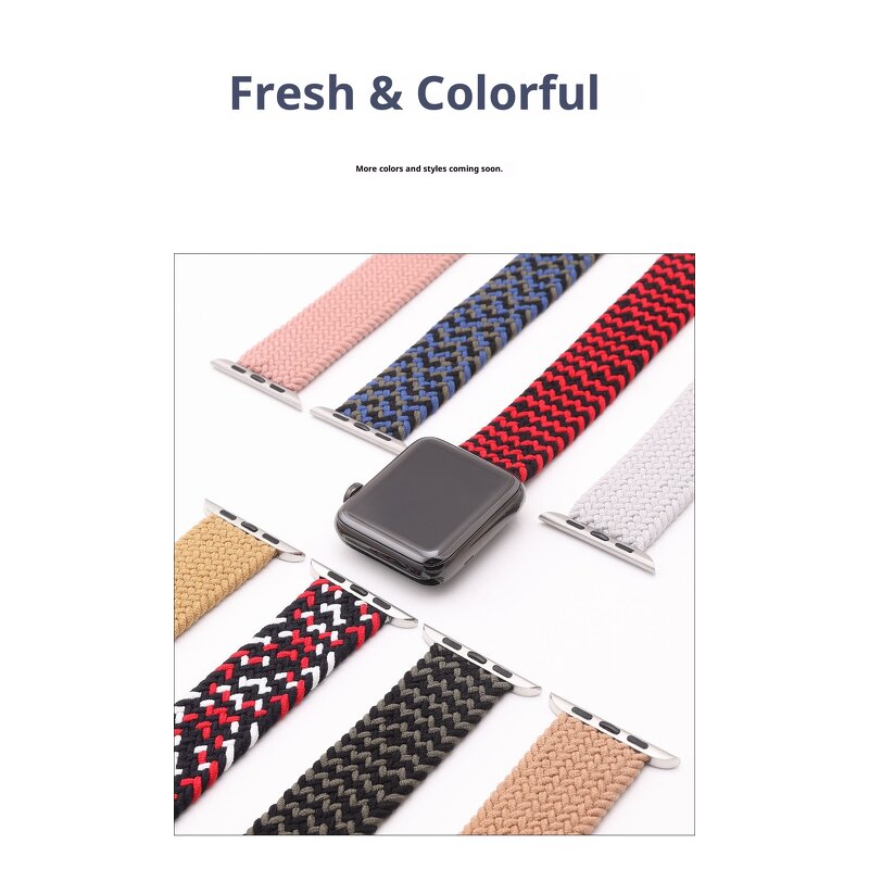 Watch Strap Manufacturer - JMETEC Plastic Case IOS OLED Chronograph IPX5 Waterproof Single Ring Buckle Nylon Braided 38/40/41mm