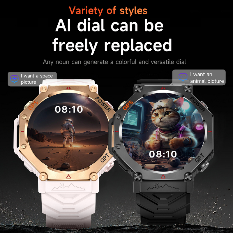 Smart Watch Manufacturer - KC91 GPS AI Voice Assistant Dial TFT Flashlight GPT for Call Sports Tracking Android Compatible Remote Control