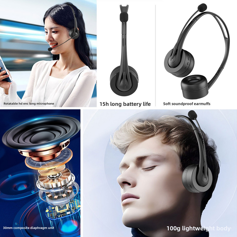 Wireless Headset Manufacturer - Cross-Border Factory Wholesale New Bilateral Business for Bluetooth Single-Ear Design for Telephone Operators