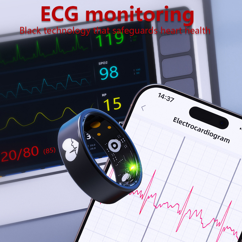 Smart Ring Manufacturer - R30 Android App Control Heart Rate Tracker HRV ECG Monitoring Blood Oxygen Sleep Temperature Tracking IP68 Wireless