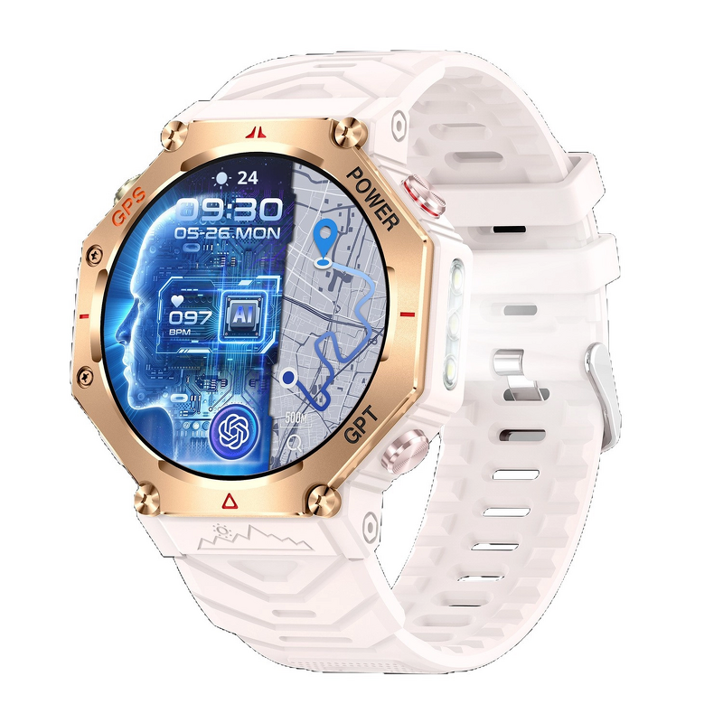 Smart Watch Manufacturer - KC91 GPS AI Voice Assistant Dial TFT Flashlight GPT for Call Sports Tracking Android Compatible Remote Control